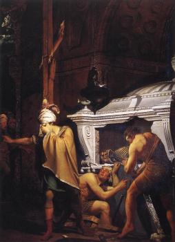 Joseph Wright Of Derby : Miravan Opening the Grave of his Forefathers